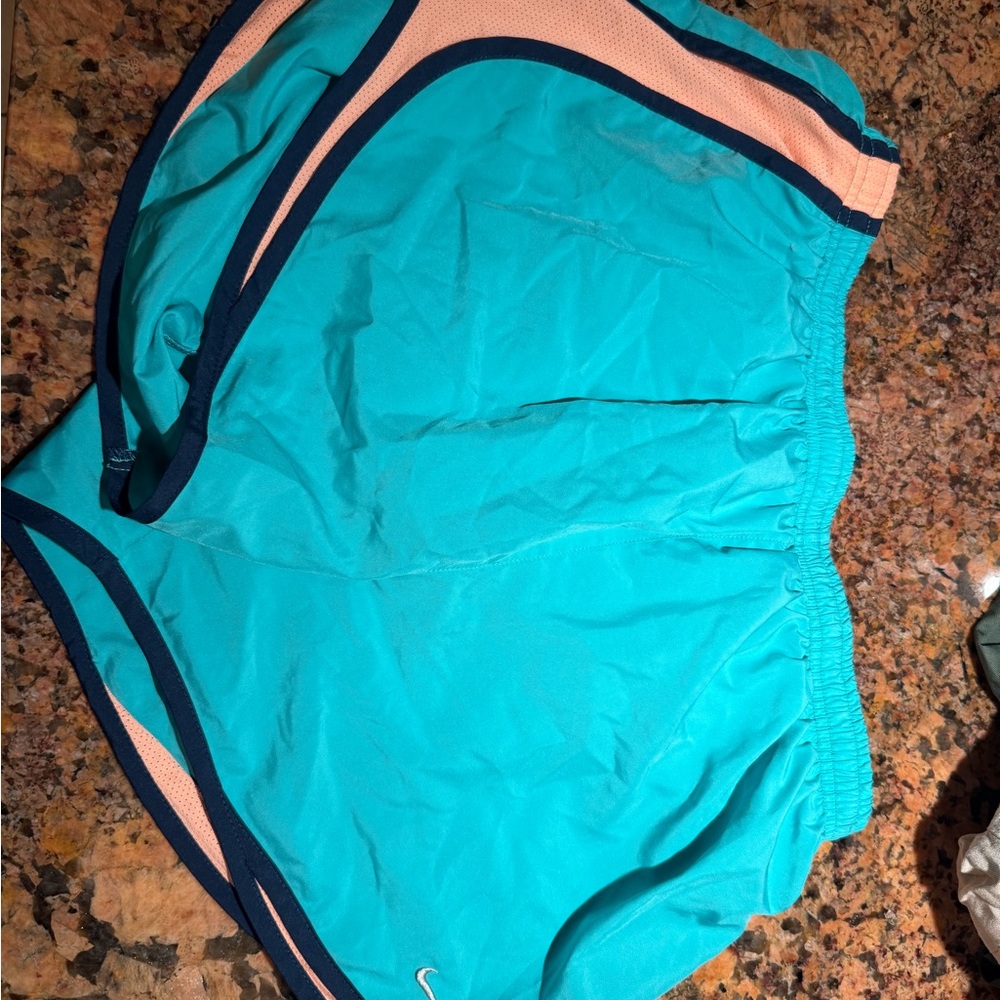 Nike Peach and Teal Dri-FIT Shorts